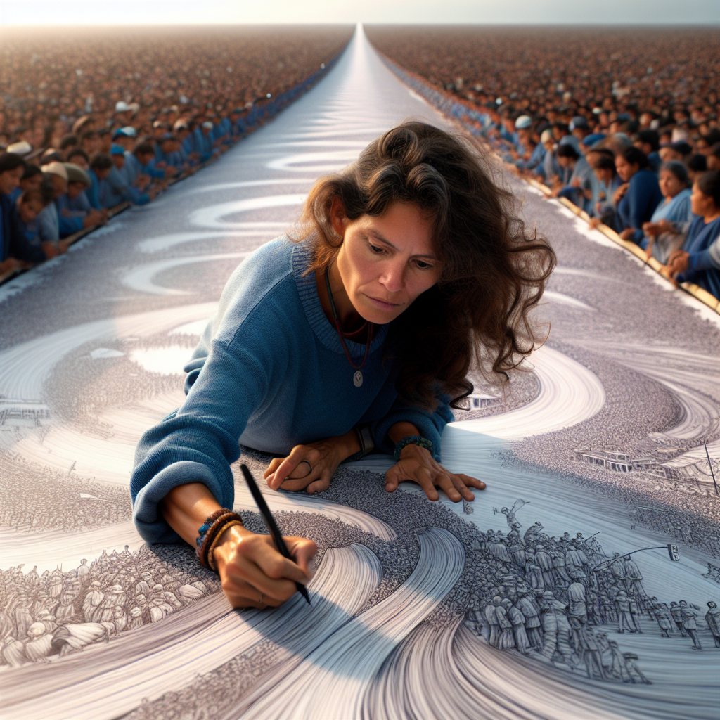 Ecuadorian Artist Attempts World Record with Longest Drawing