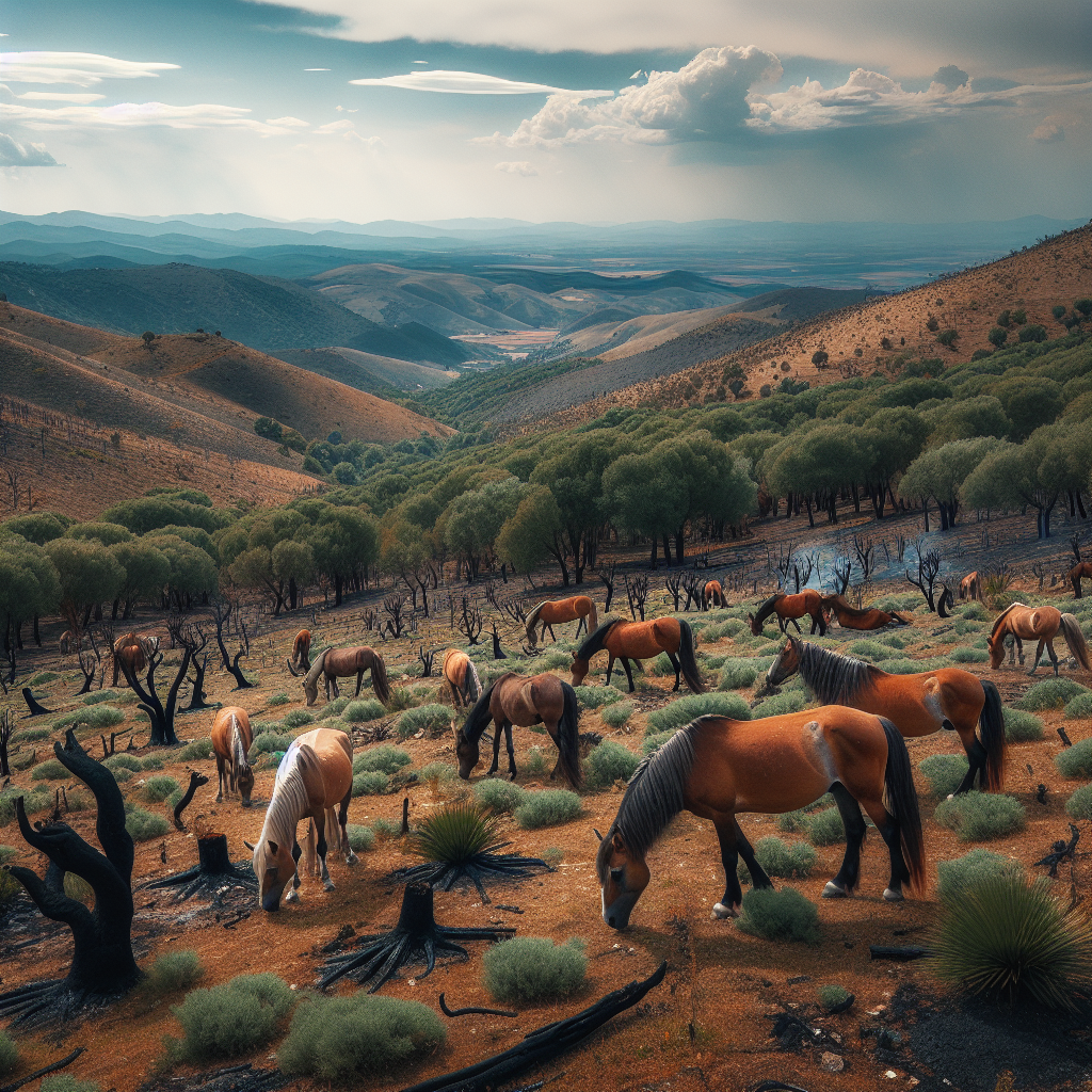 How Wild Horses Mitigate Wildfire Risks in Spain