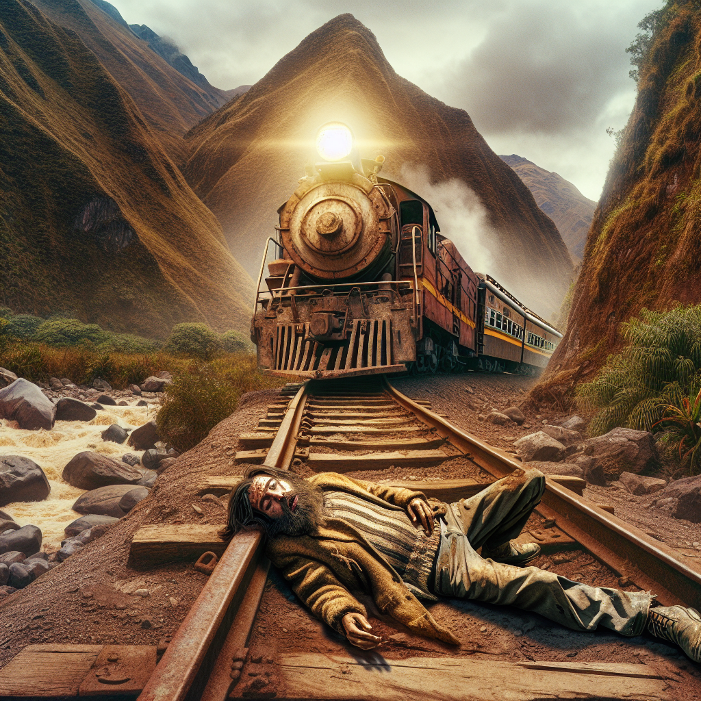 "Incredible Survival: Intoxicated Man on Tracks Survives Train Impact in Peru"