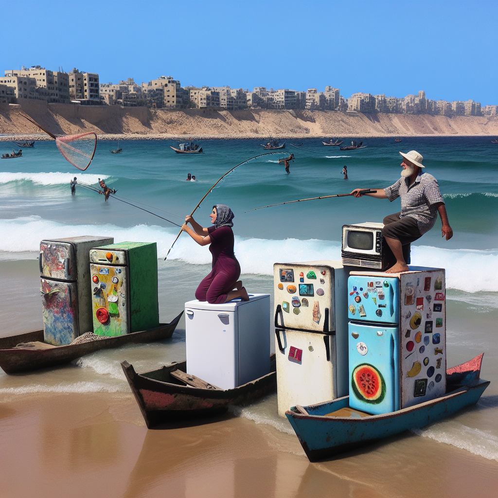 Innovative Fishing: Gaza's Resourceful Use of Fridge Doors