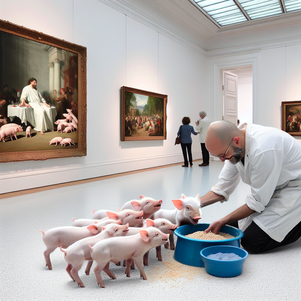Piglets Rescued from Starvation at Danish Art Exhibit