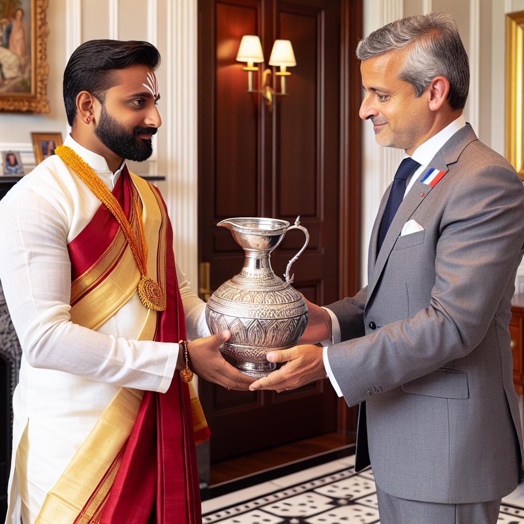 PM Modi Presents 'Maha Kumbh Water' to Mauritius President Dharam Gokhool