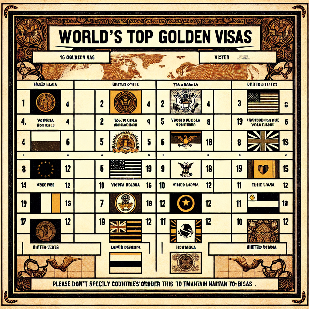 Ranking the World's Top 12 'Golden Visas': Where Does the US Stand?