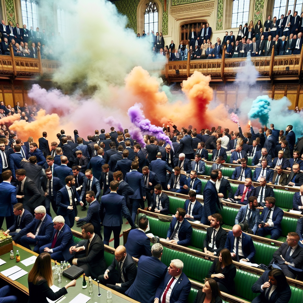 Serbian Opposition Halts Parliament Session with Smoke Bombs