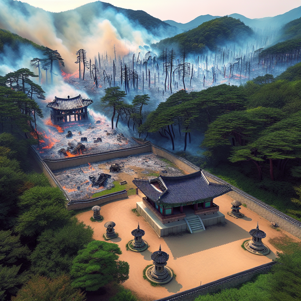 South Korea Wildfires Force Evacuation of UNESCO Site and Destroy Temple