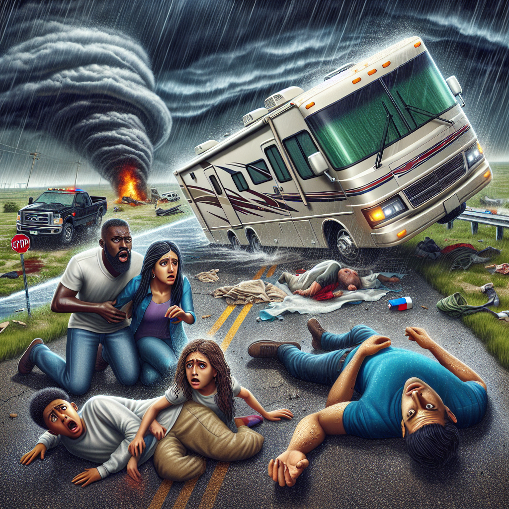 Tragic Texas Storm: One Fatality and Family Injured as RV Overturns