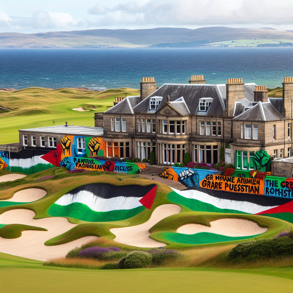 Trump's Scottish Golf Resort Defaced with Pro-Palestine Messages
