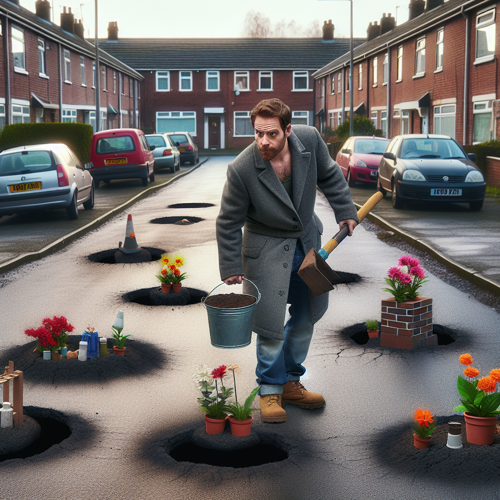 UK Man Takes Unusual Action to Highlight Pothole Problem