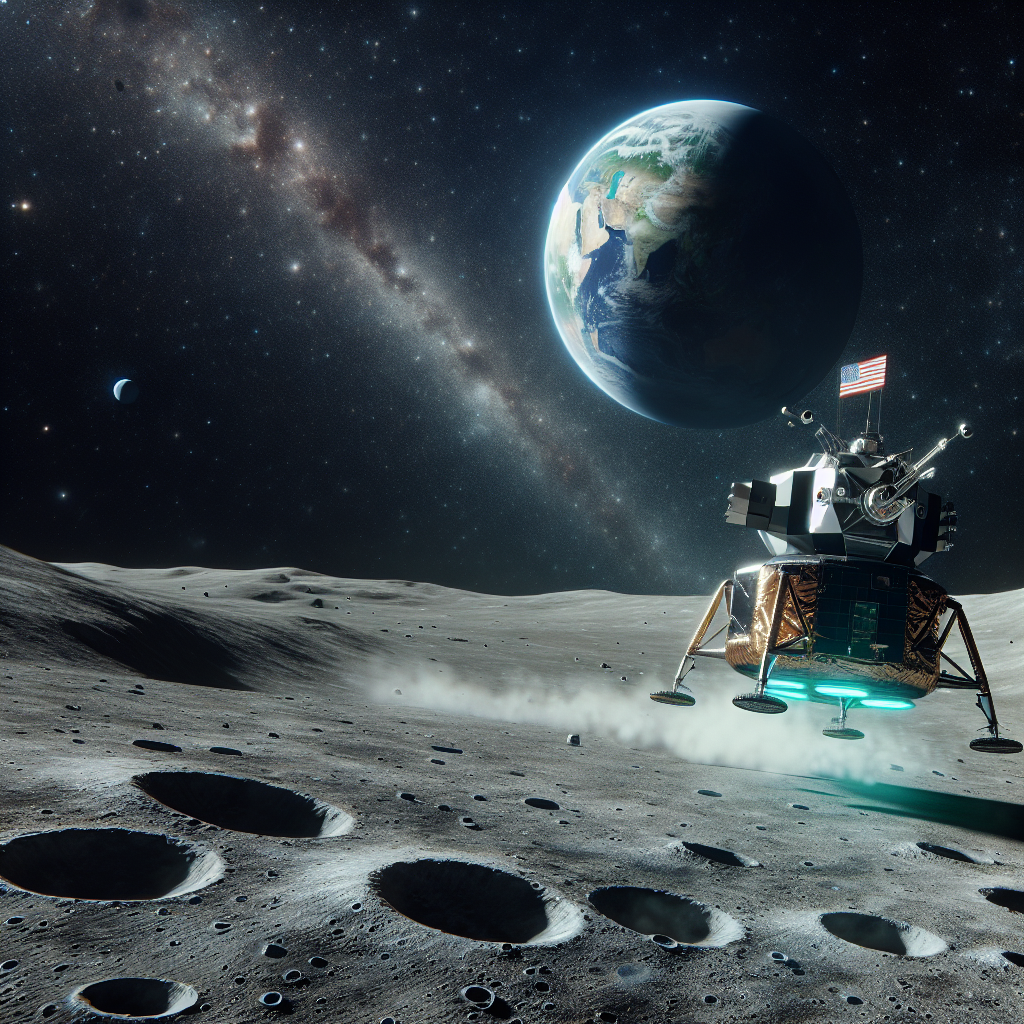 US Spaceship Makes Uneven Landing Near Moon's South Pole