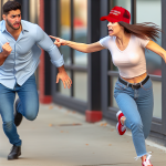 Woman Pursues Man in 'MAGA' Hat, Labels Him 'Racist', and Takes a Tumble