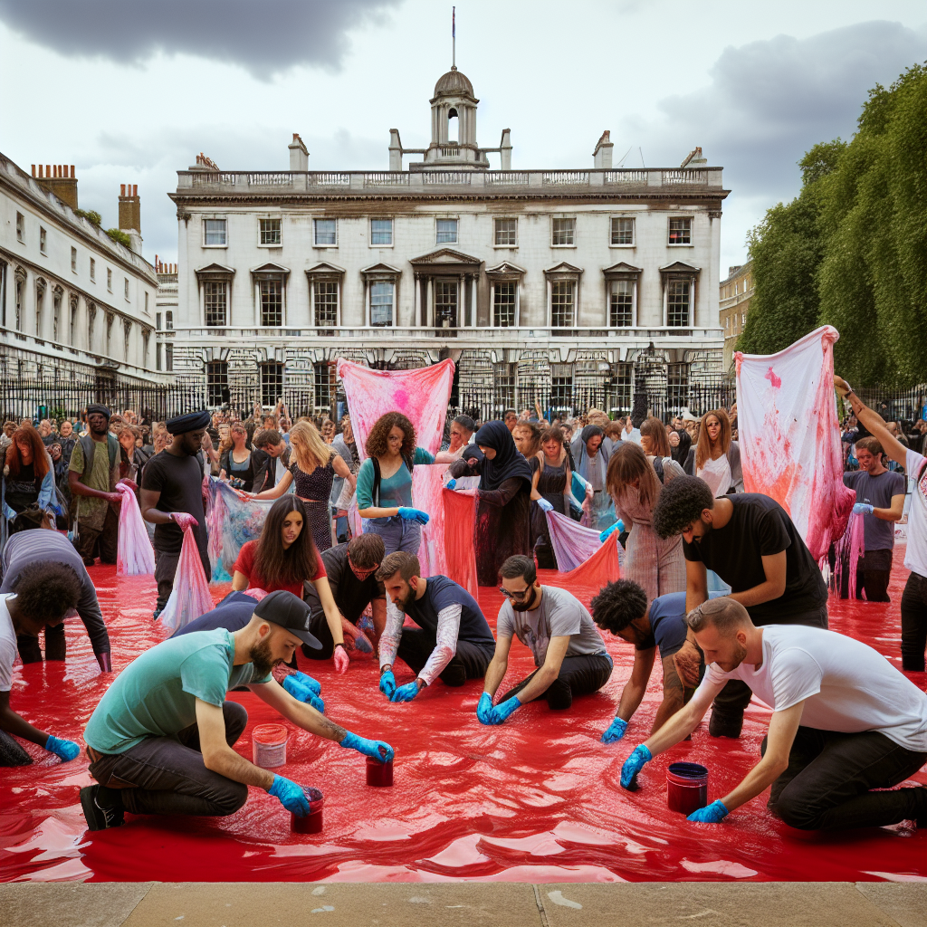 Activists Dye US Embassy Pond Red in London Protest