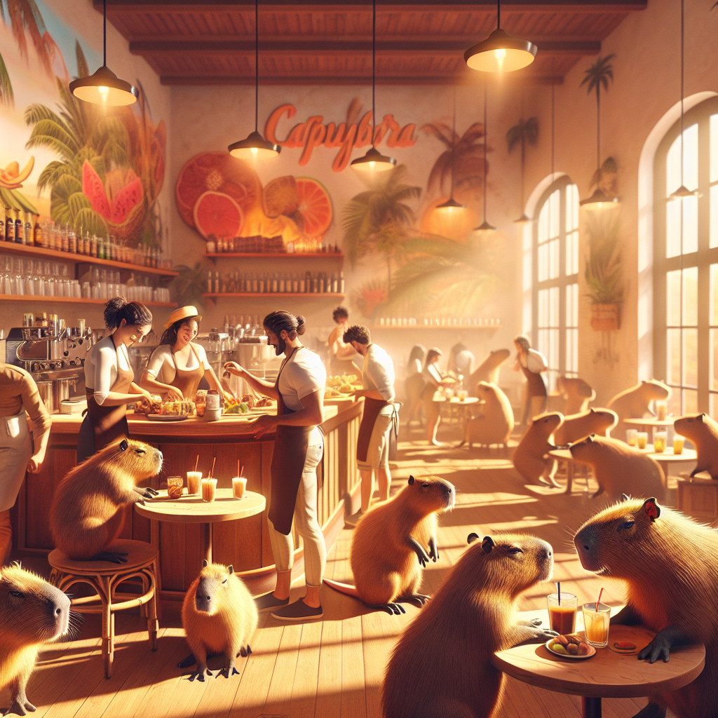 Cozy Encounters Await at Florida's Capybara Cafe
