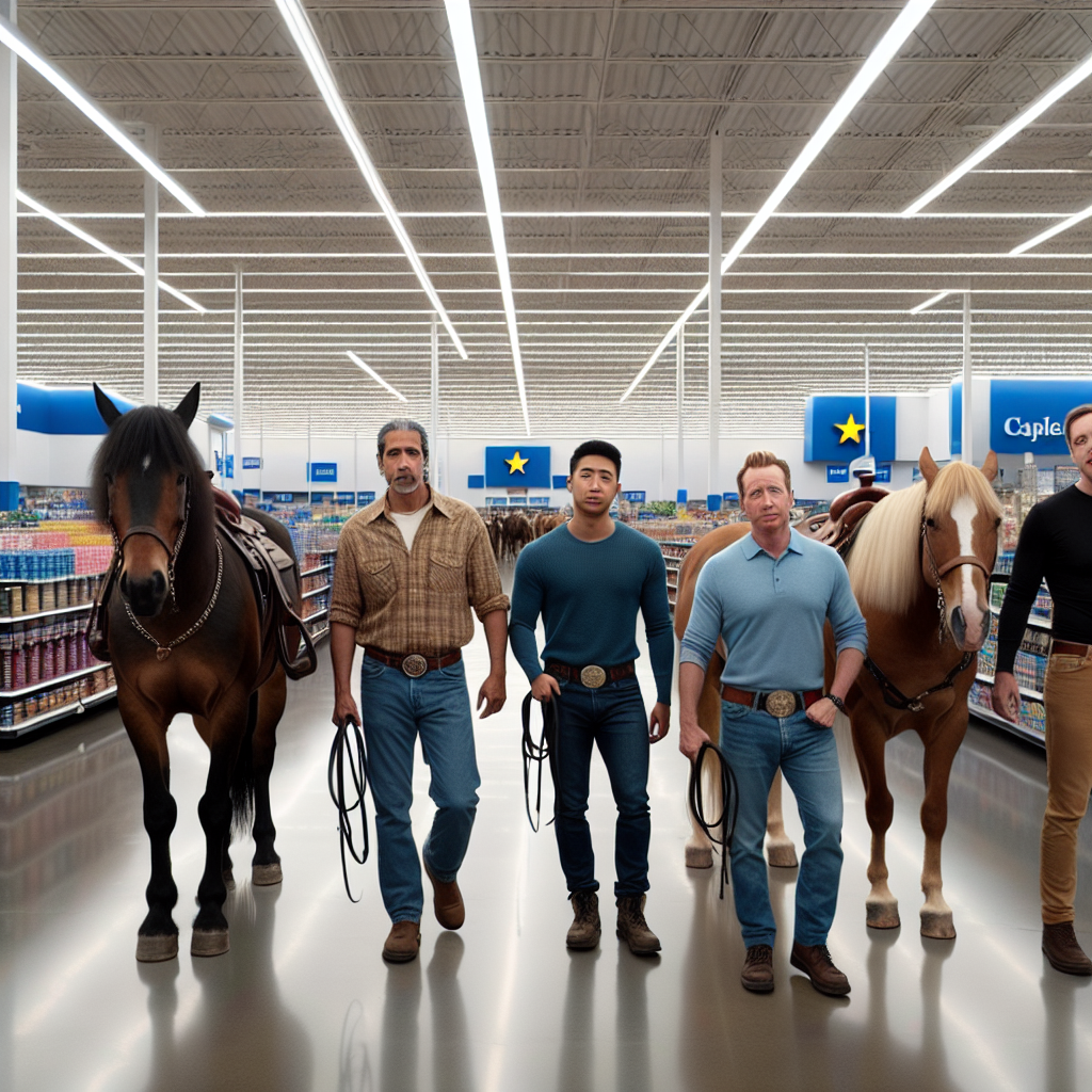Four Men Bring Horses into Walmart, Claiming "Emotional Support Animals"