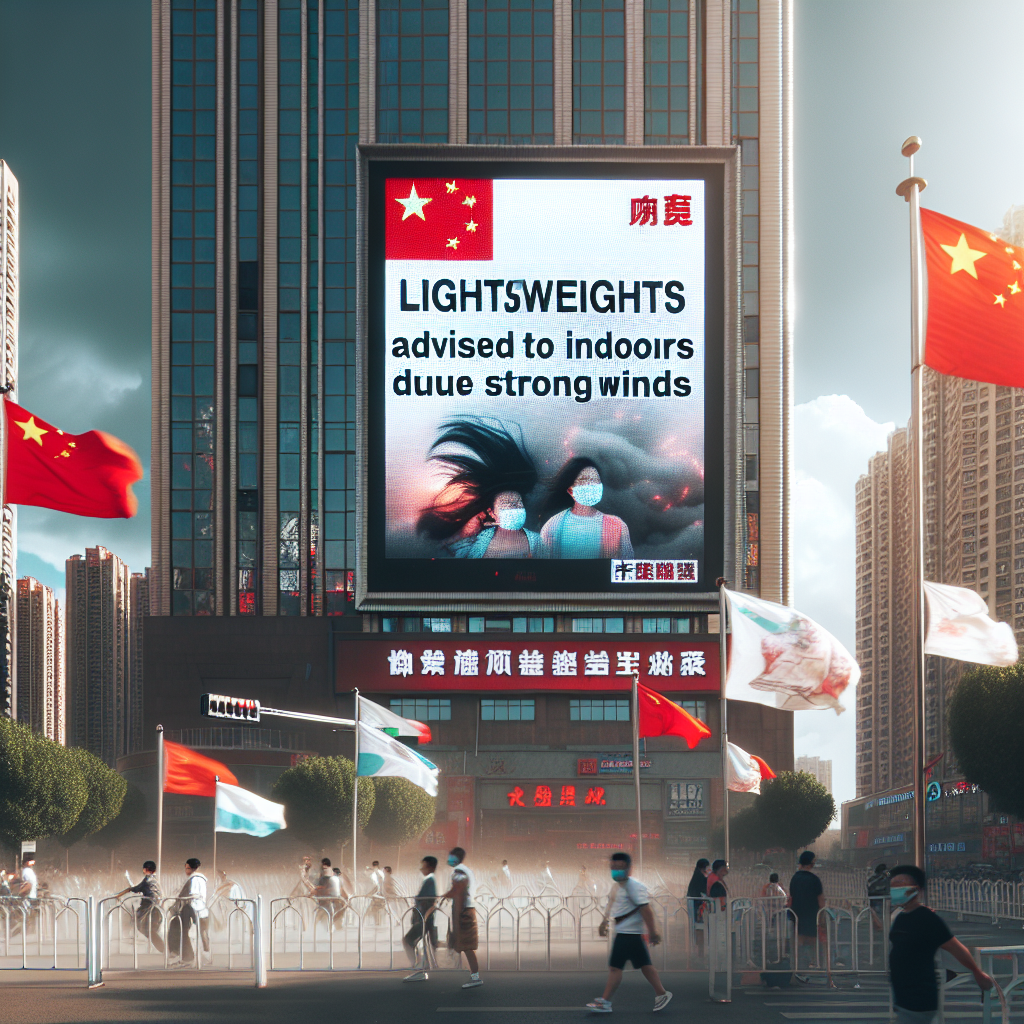 Lightweights in China Advised to Stay Indoors Due to Strong Winds