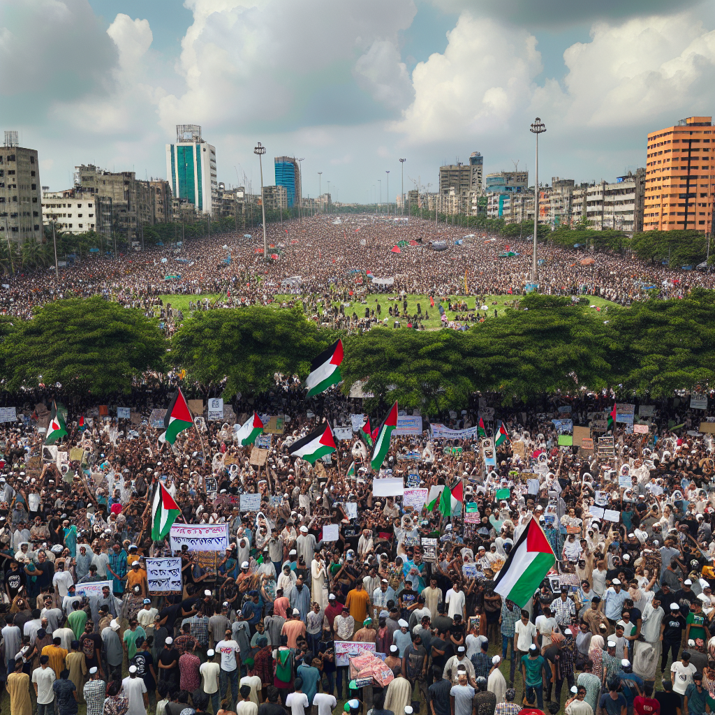 Massive Rally in Bangladesh's Capital as 100,000 Protest for Gaza