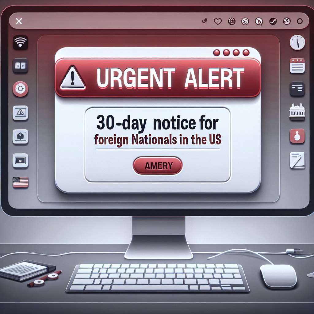 "Urgent Alert: 30-Day Notice for Foreign Nationals in the US"