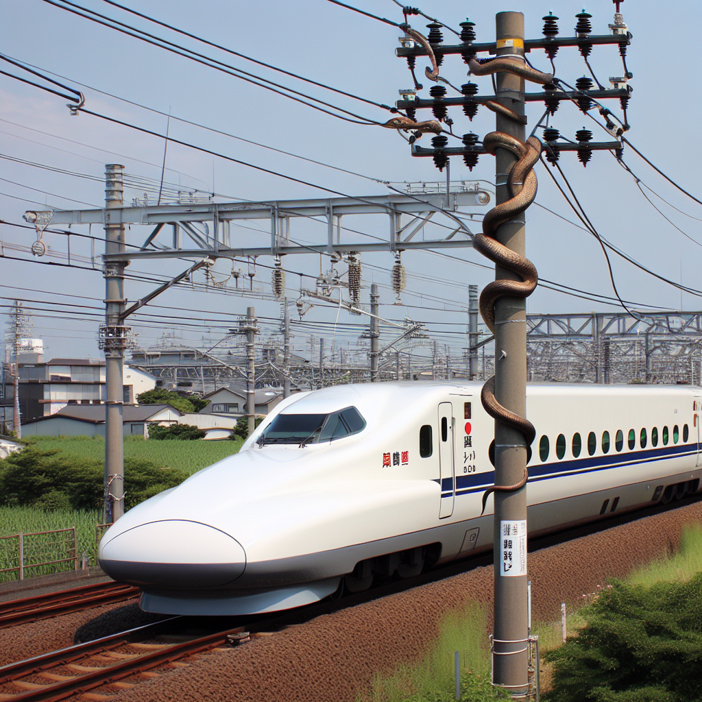 Shinkansen Service Disrupted by Snake on Power Pole in Japan