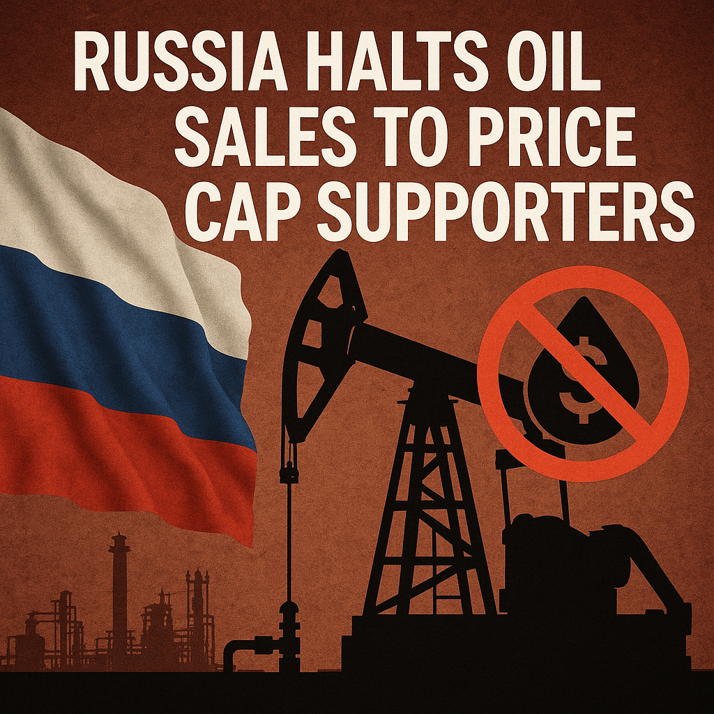 Illustration of Russia Halts Oil Sales to Price Cap Supporters