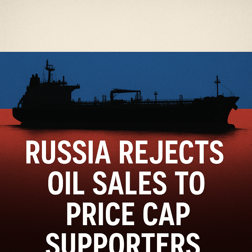 Illustration of Russia Rejects Oil Sales to Price Cap Supporters