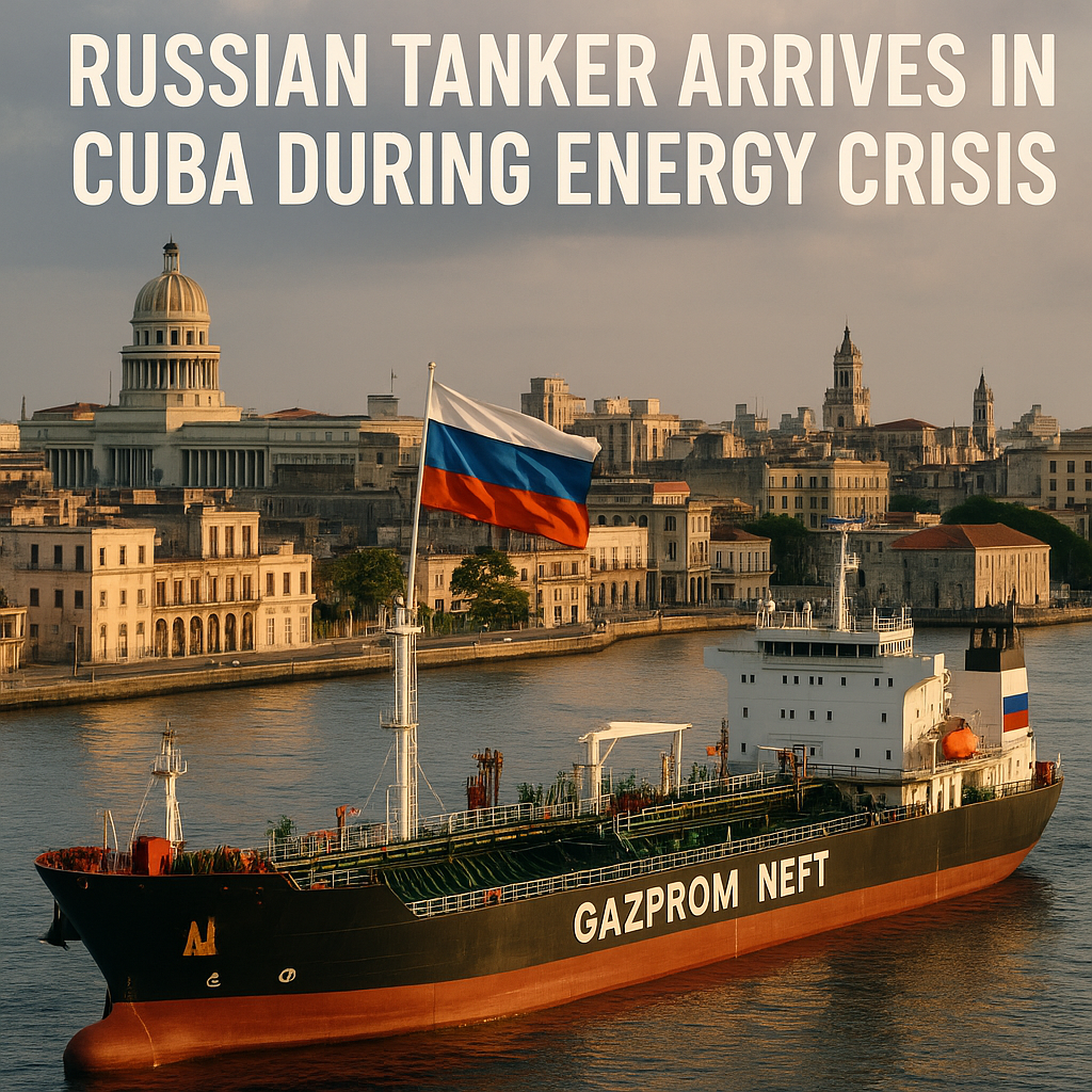Illustration of Russian Tanker Arrives in Cuba During Energy Crisis