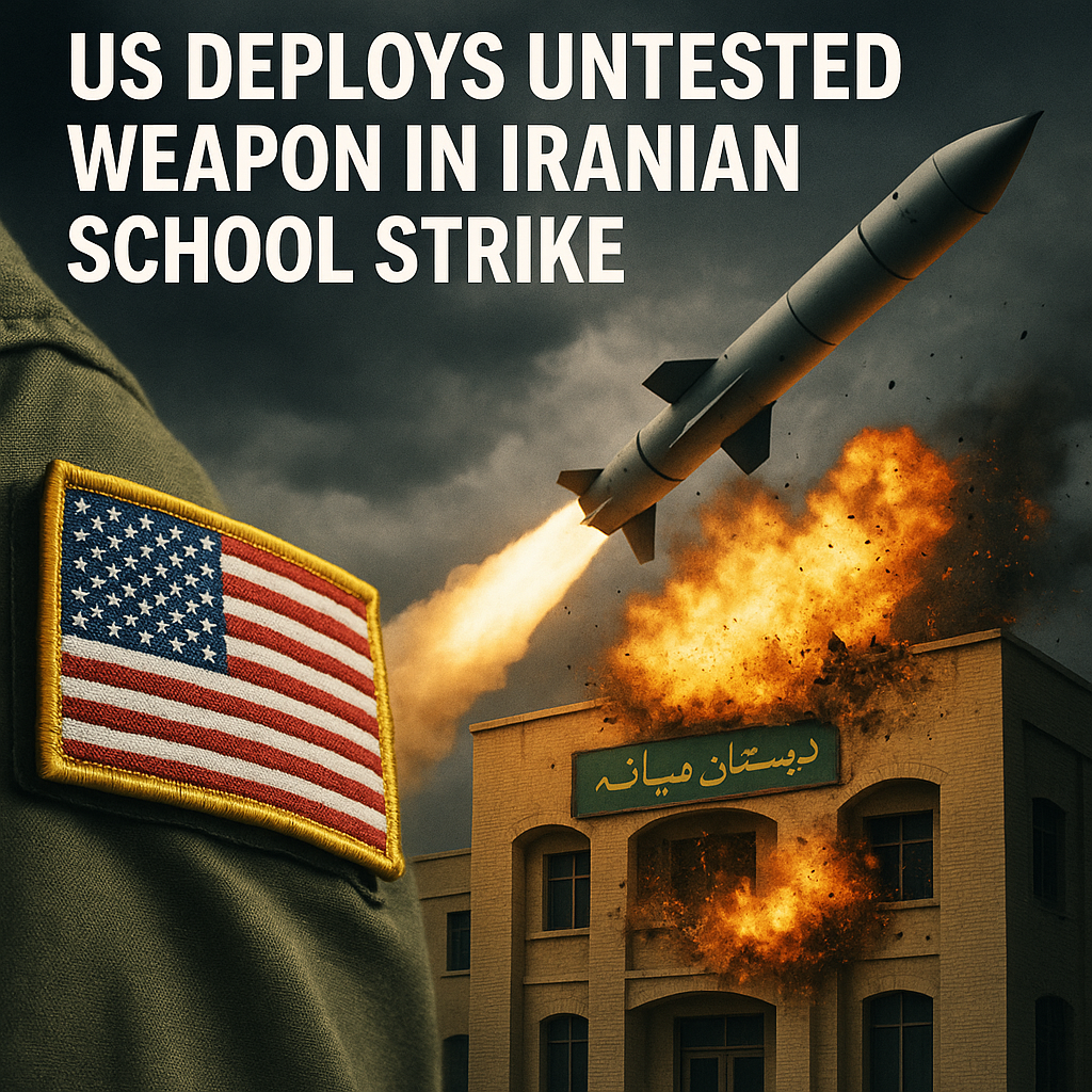 Illustration of US Deploys Untested Weapon in Iranian School Strike