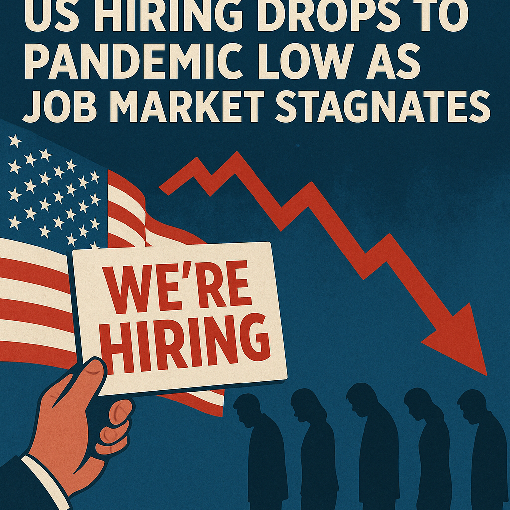 Illustration of US Hiring Drops to Pandemic Low as Job Market Stagnates