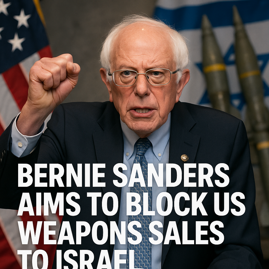 Illustration of Bernie Sanders Aims to Block US Weapons Sales to Israel