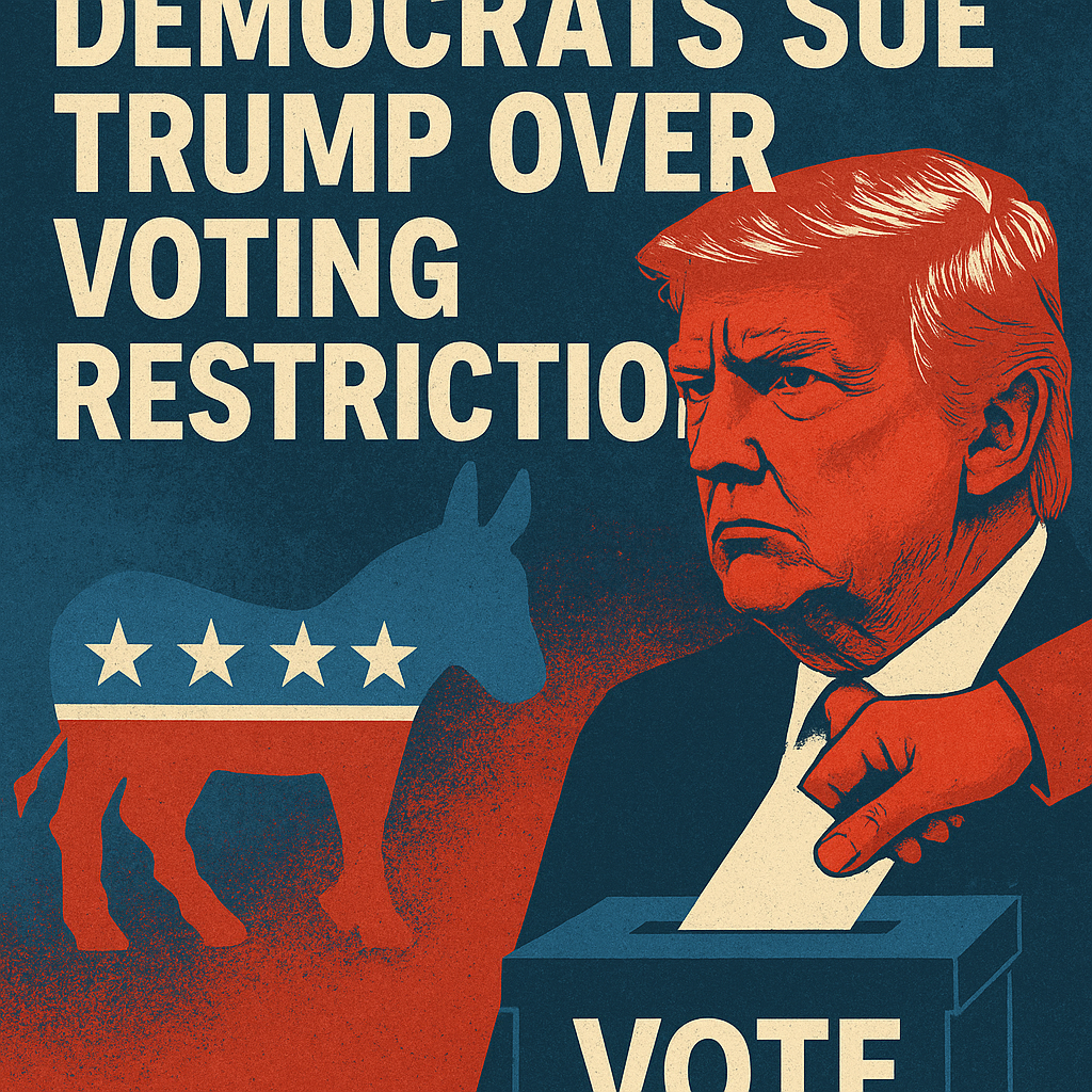 Illustration of Democrats Sue Trump Over Voting Restrictions