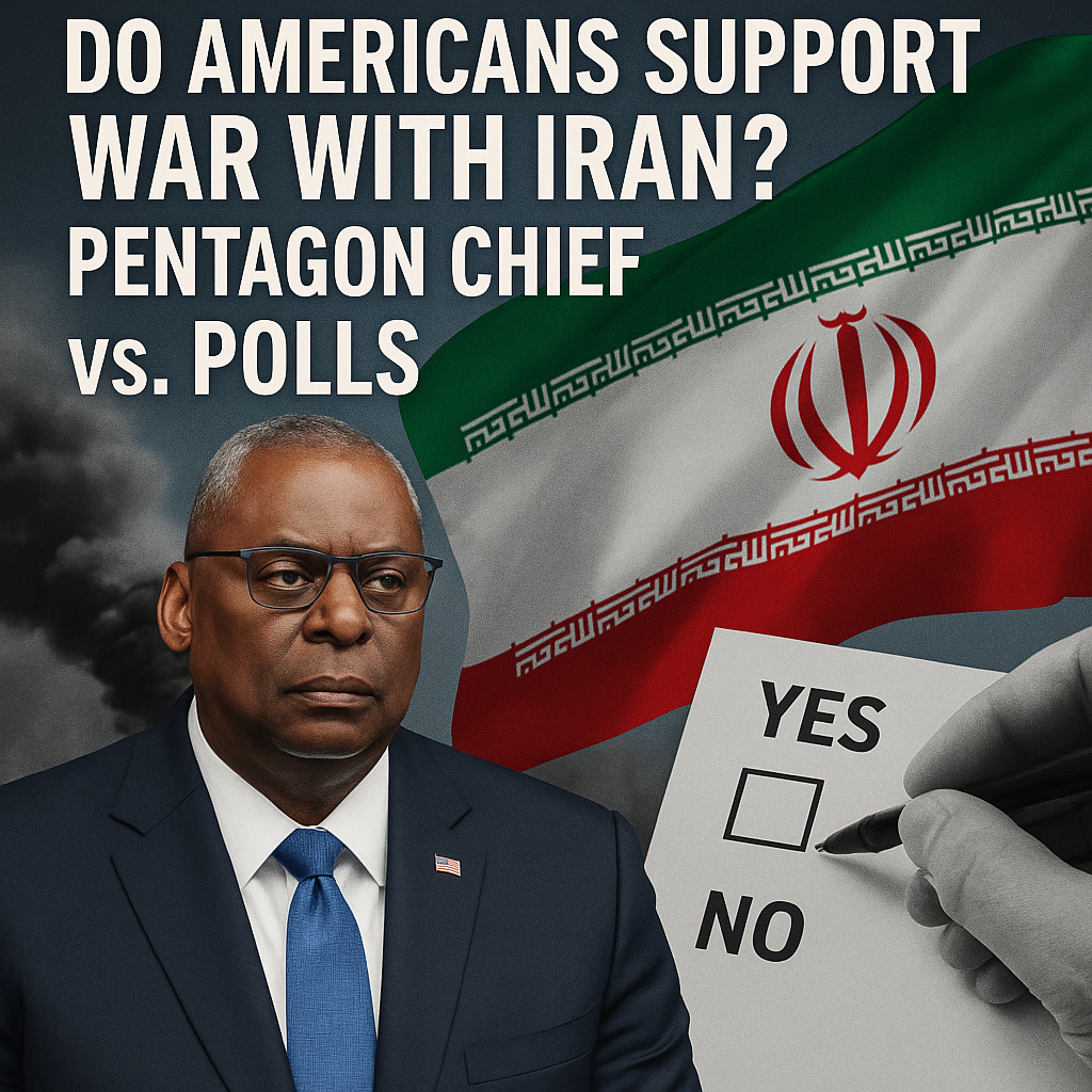 Illustration of Do Americans Support War with Iran? Pentagon Chief vs. Polls