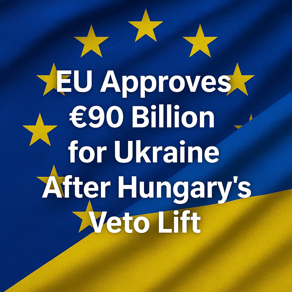 Illustration of EU Approves €90 Billion for Ukraine After Hungary's Veto Lift
