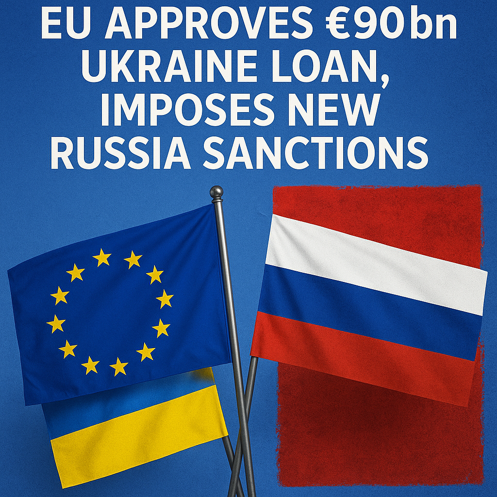 Illustration of EU Approves €90bn Ukraine Loan, Imposes New Russia Sanctions