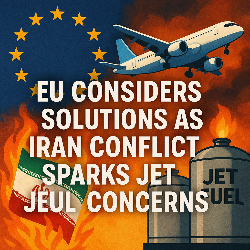 Illustration of EU Considers Solutions as Iran Conflict Sparks Jet Fuel Concerns