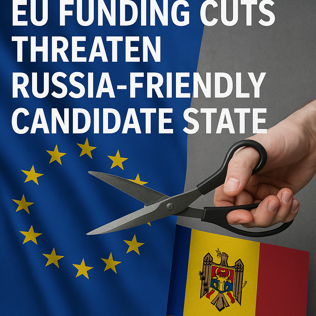 Illustration of EU Funding Cuts Threaten Russia-Friendly Candidate State