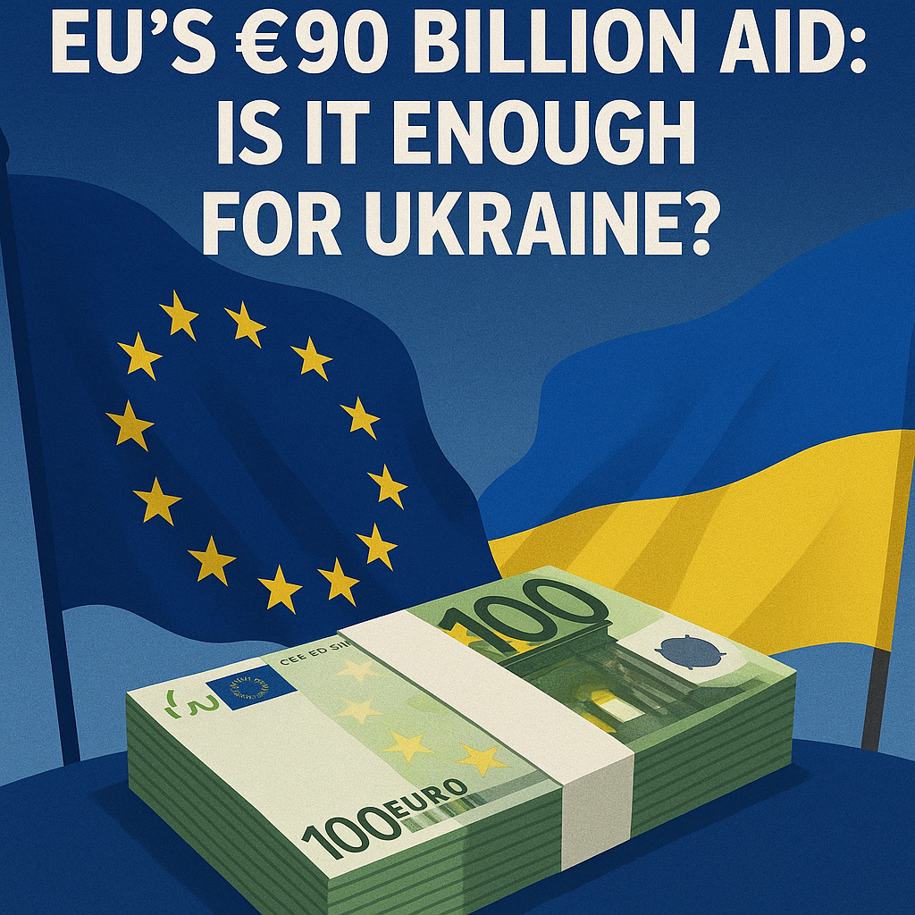 Illustration of EU’s €90 Billion Aid: Is It Enough for Ukraine?