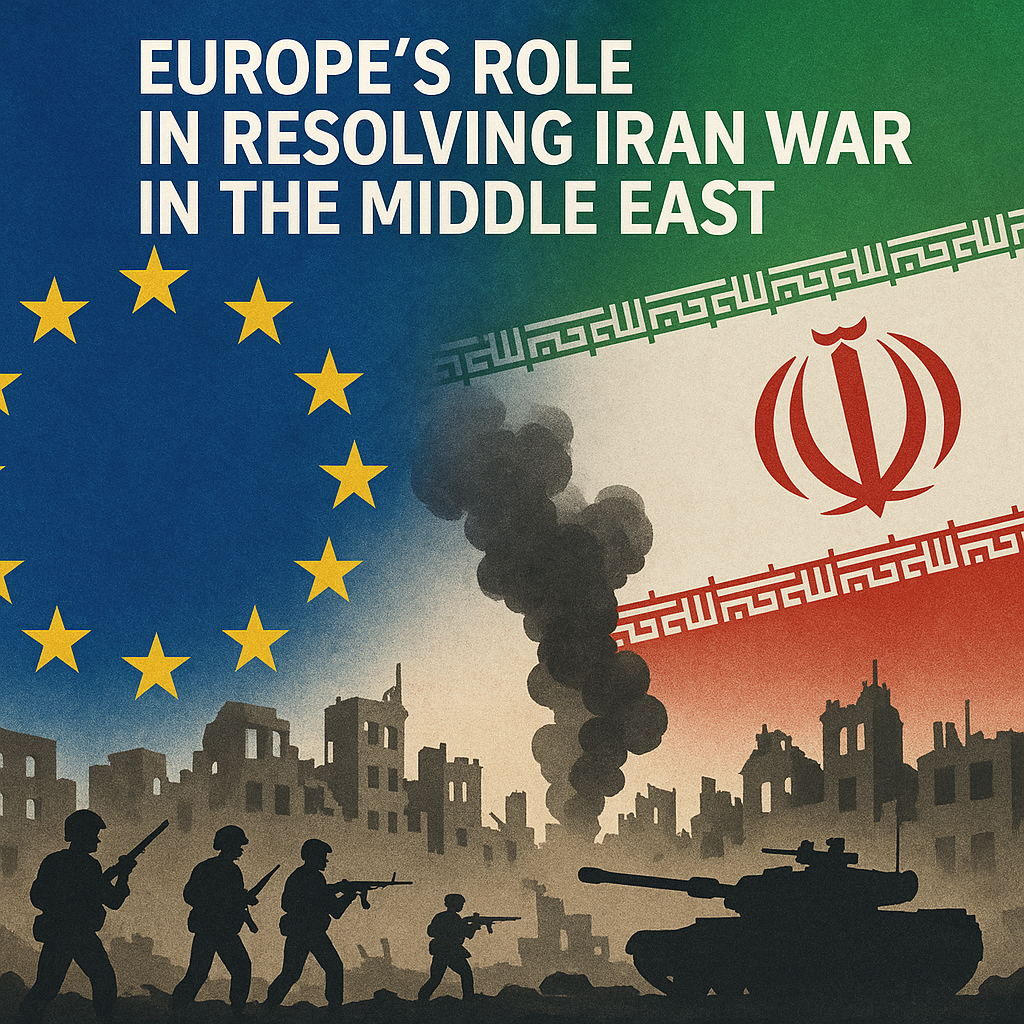 Illustration of Europe's Role in Resolving Iran War in the Middle East