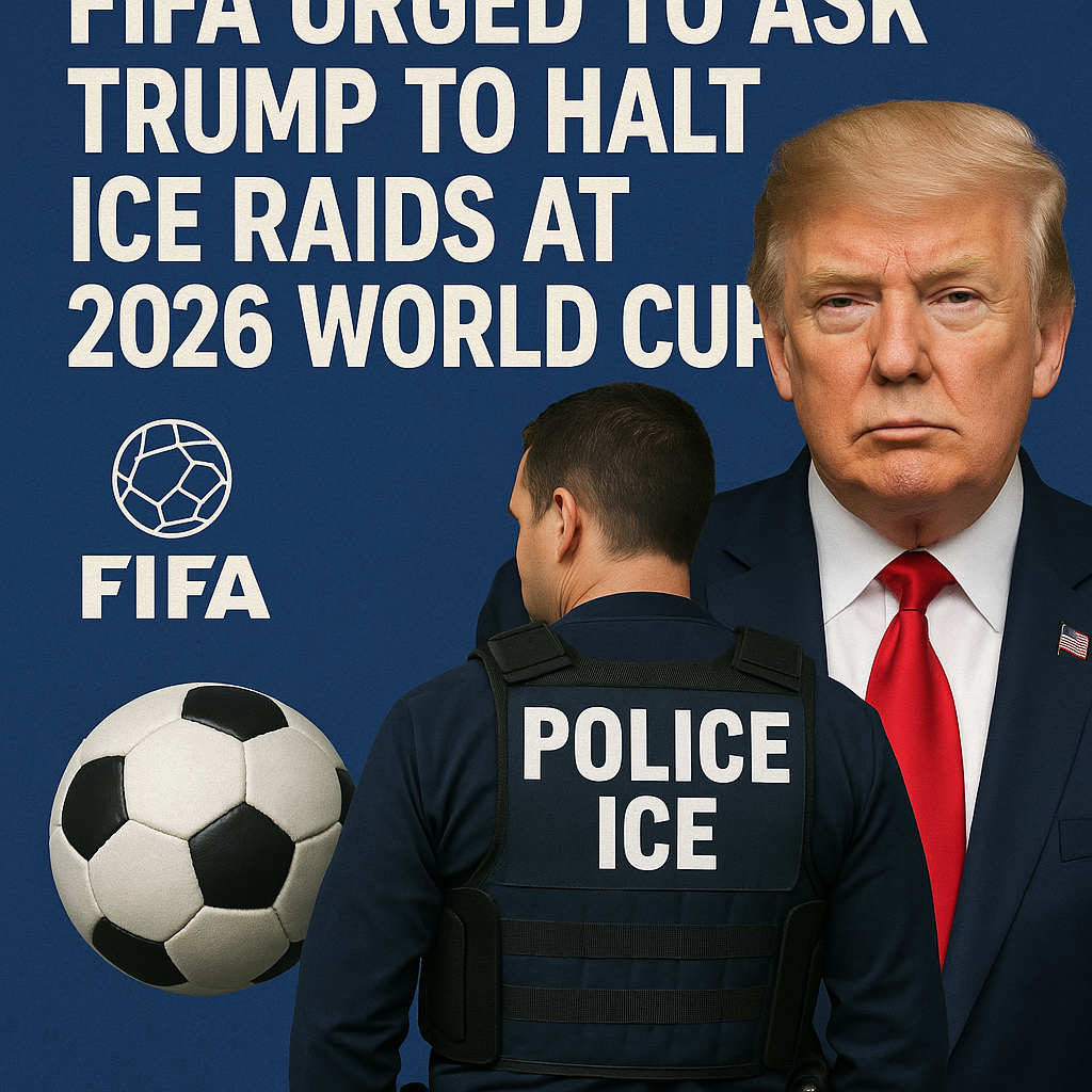 Illustration of FIFA Urged to Ask Trump to Halt ICE Raids at 2026 World Cup