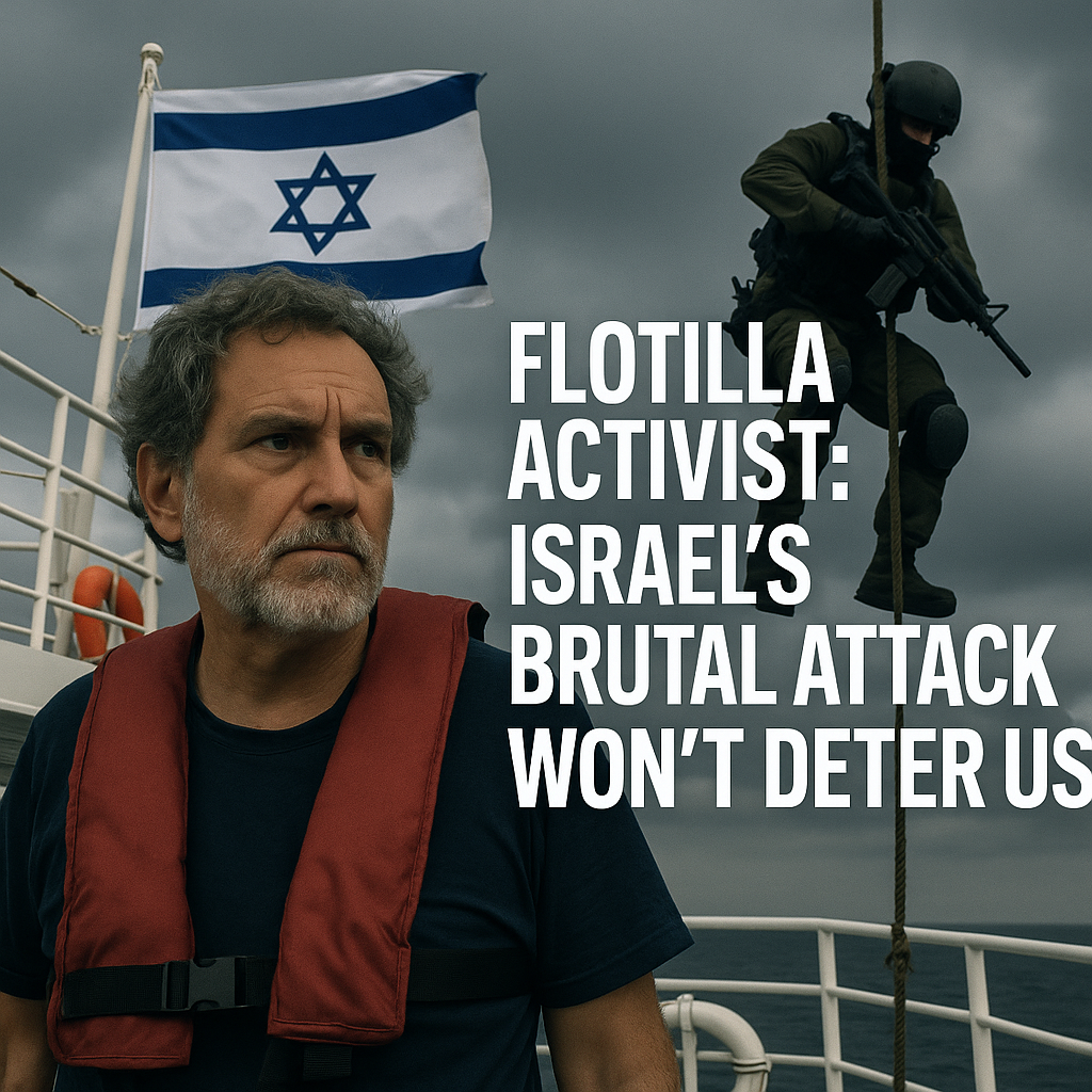 Illustration of Flotilla Activist: Israel’s Brutal Attack Won't Deter Us