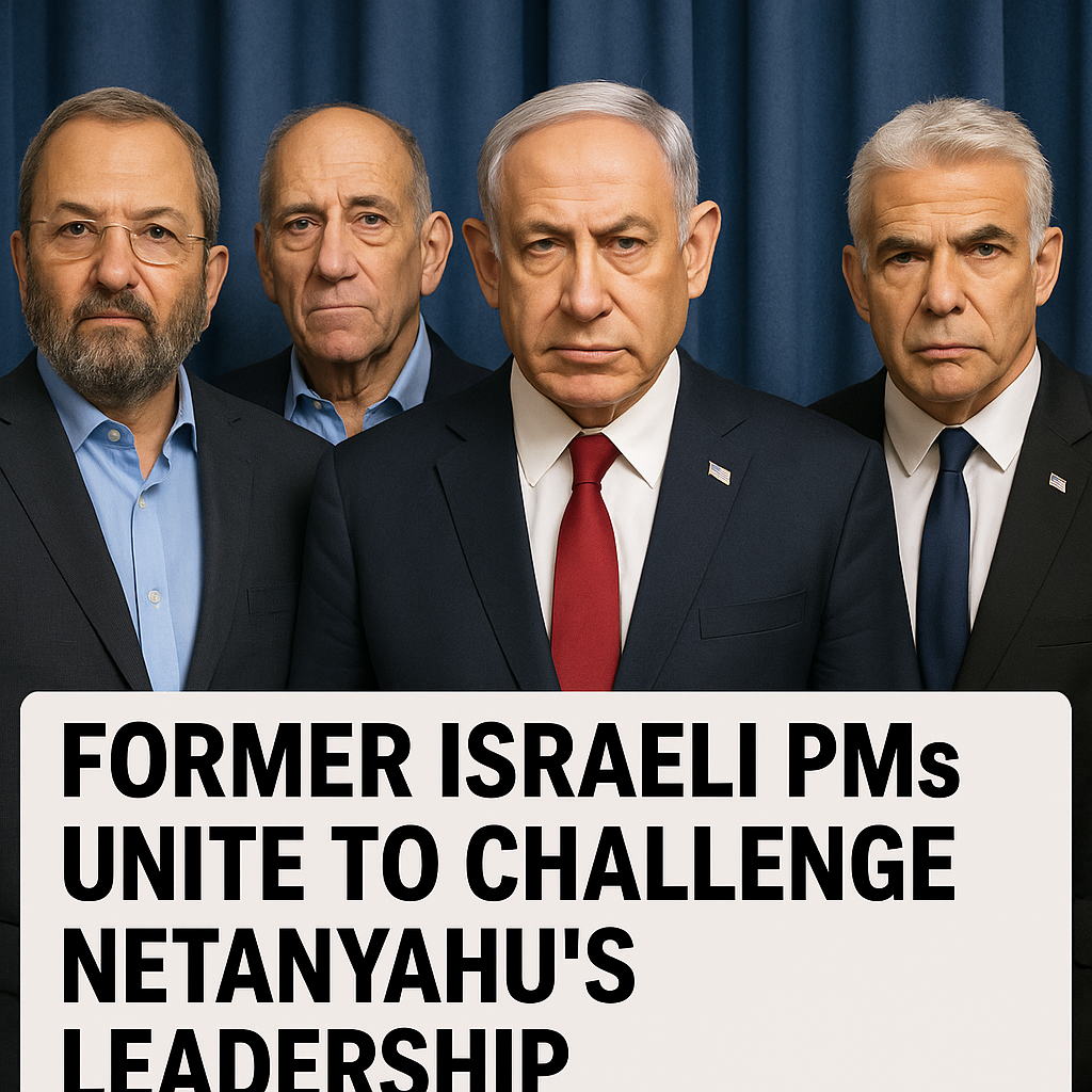 Illustration of Former Israeli PMs Unite to Challenge Netanyahu's Leadership