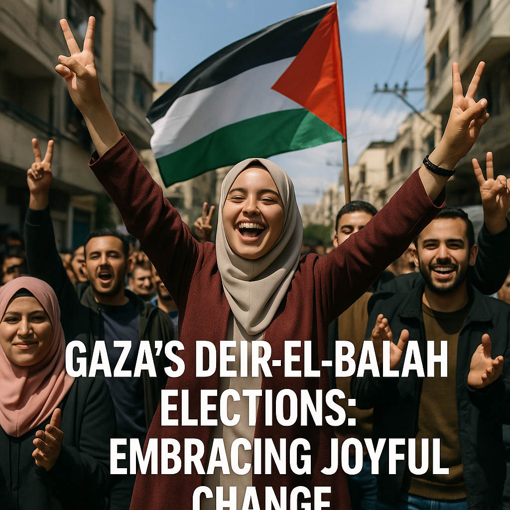 Illustration of Gaza's Deir el-Balah Elections: Embracing Joyful Change