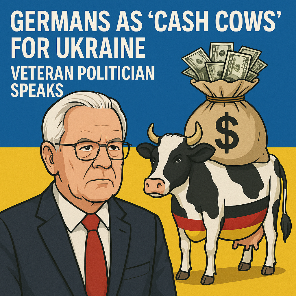 Illustration of Germans as 'Cash Cows' for Ukraine: Veteran Politician Speaks