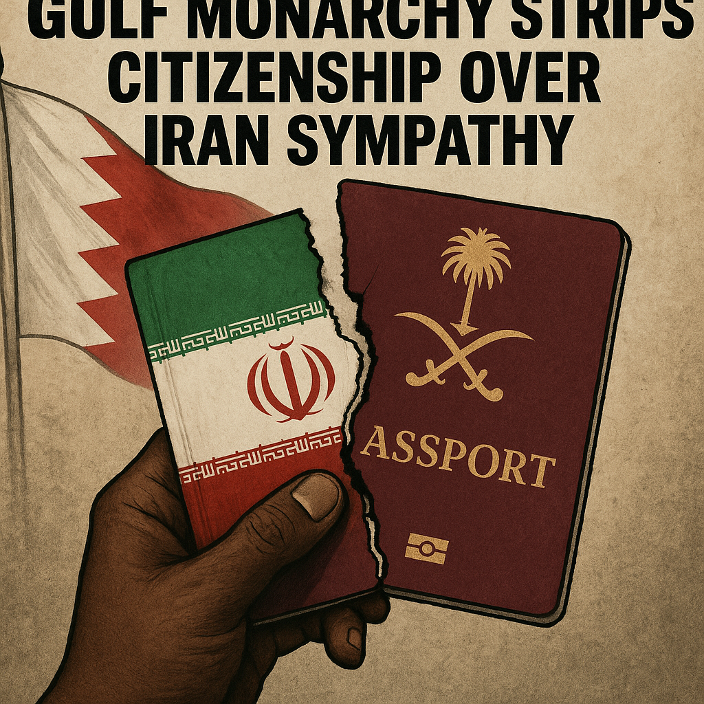 Illustration of Gulf Monarchy Strips Citizenship Over Iran Sympathy