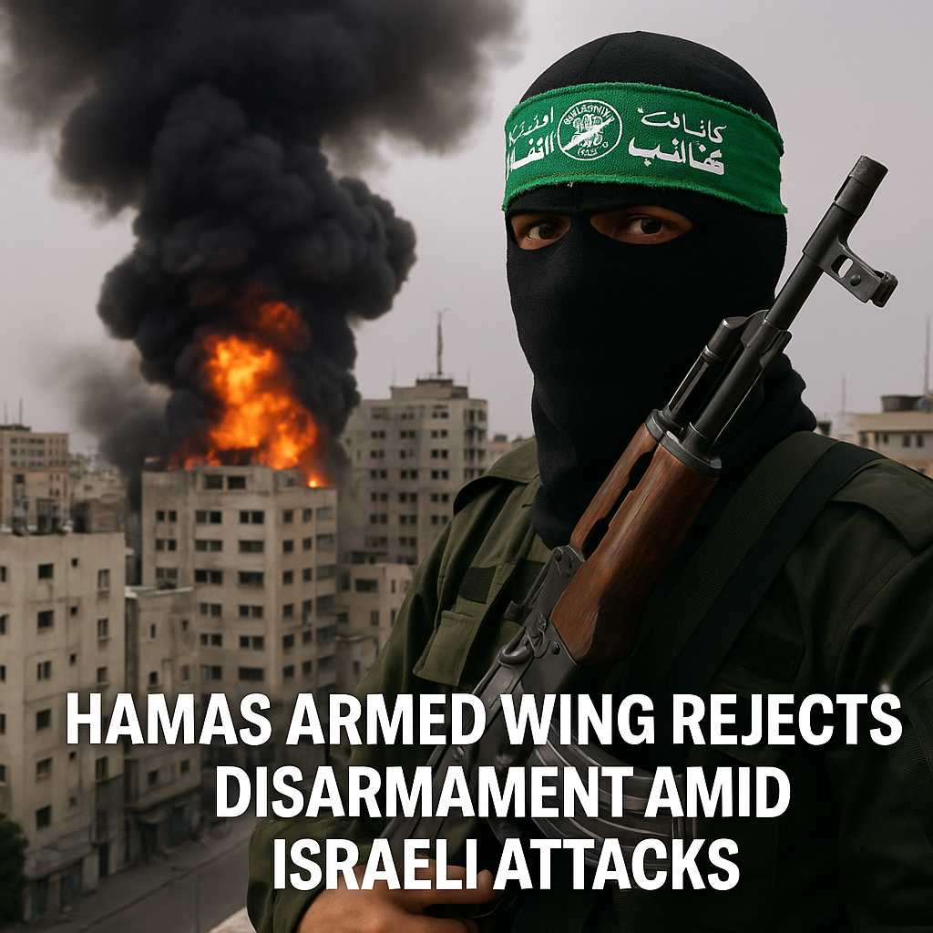 Illustration of Hamas Armed Wing Rejects Disarmament Amid Israeli Attacks