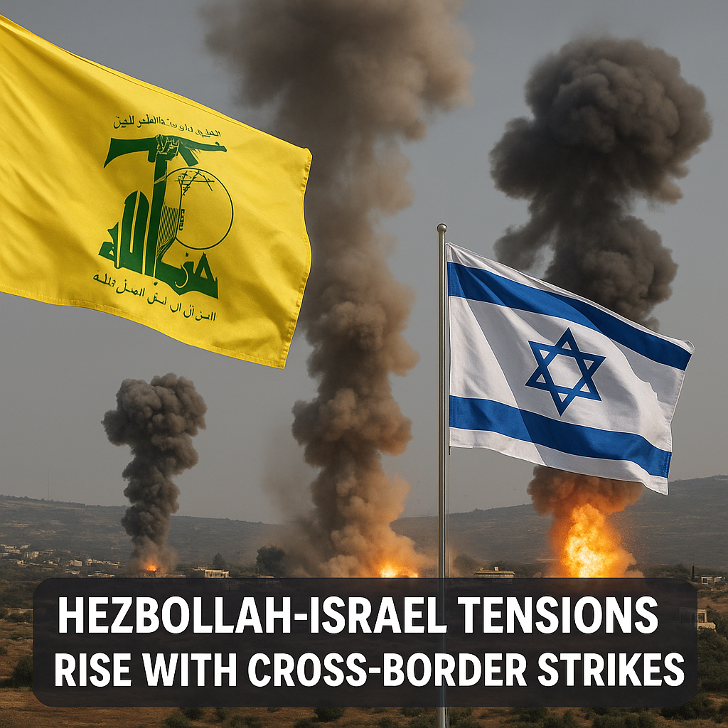 Illustration of Hezbollah-Israel Tensions Rise with Cross-Border Strikes