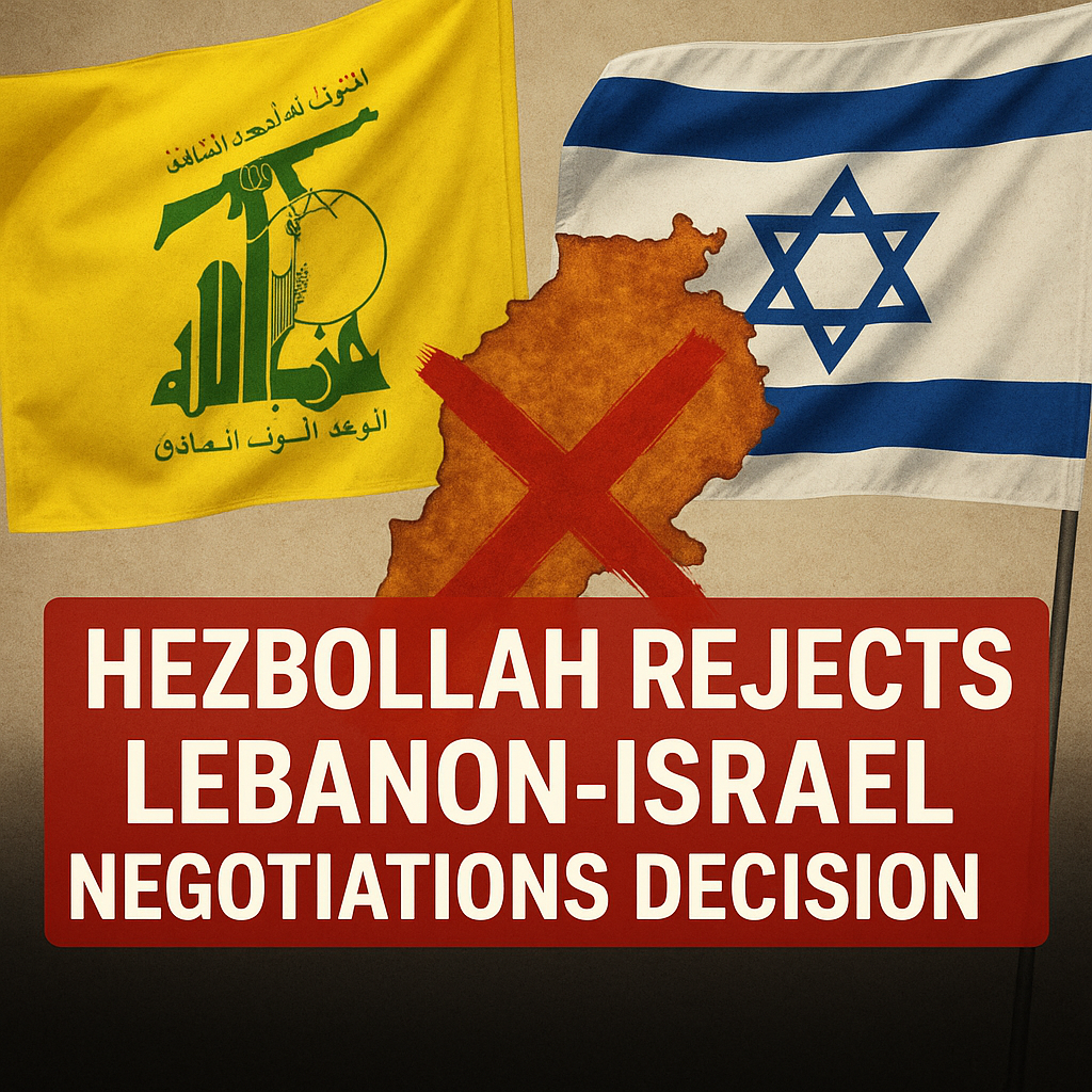 Illustration of Hezbollah Rejects Lebanon-Israel Negotiations Decision