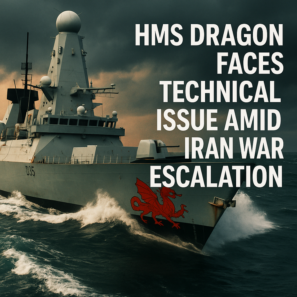 Illustration of HMS Dragon Faces Technical Issue Amid Iran War Escalation