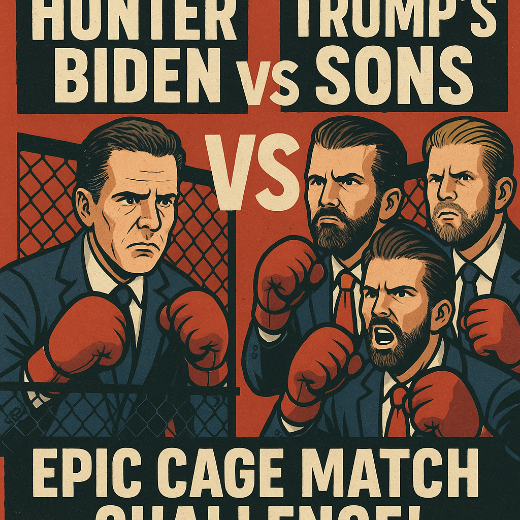 Illustration of Hunter Biden vs Trump’s Sons: Epic Cage Match Challenge!
