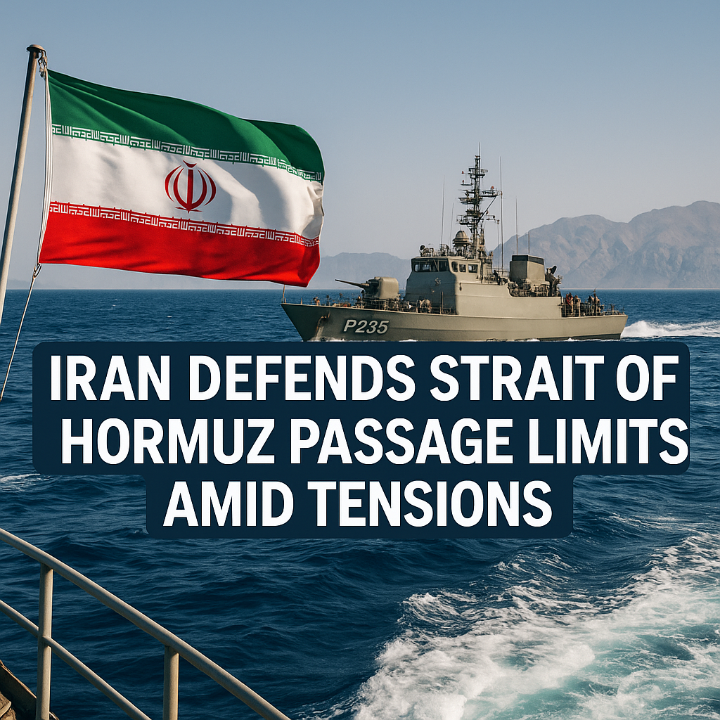 Illustration of Iran Defends Strait of Hormuz Passage Limits Amid Tensions