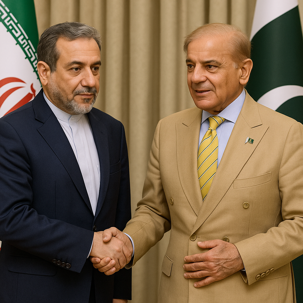 Illustration of Iran FM Araghchi Meets Pakistan PM Sharif for Key Talks
