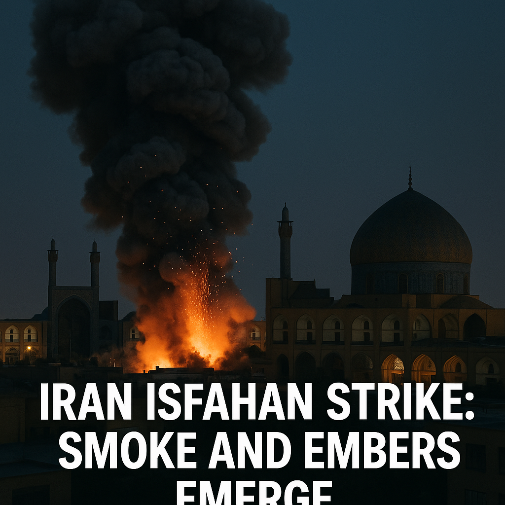 Illustration of Iran Isfahan Strike: Smoke and Embers Emerge