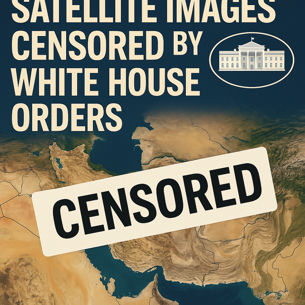 Illustration of Iran Satellite Images Censored by White House Orders